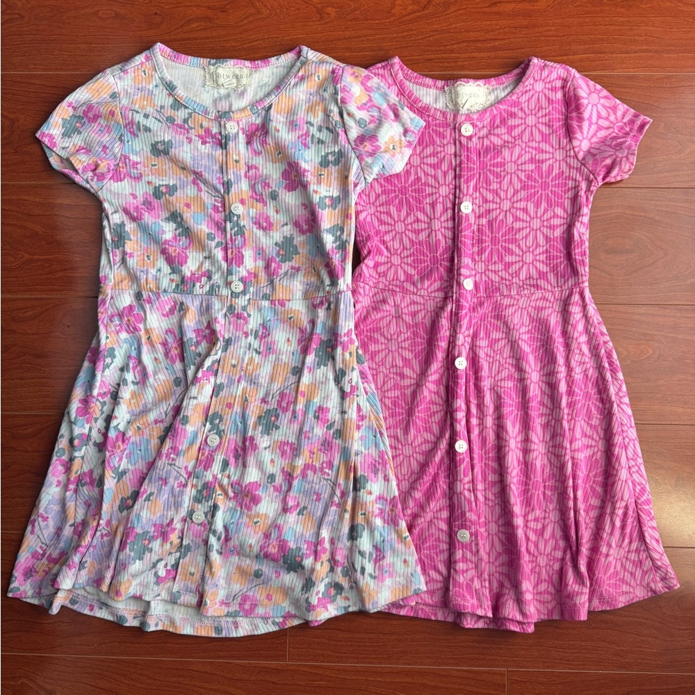 Floral and Geometric Kids Dress Set